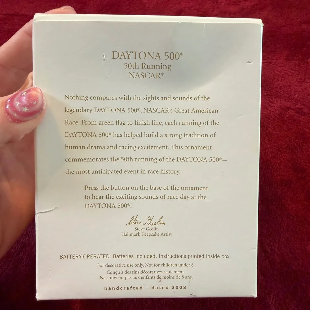 Hallmark Keepsake 2008 NASCAR Daytona‎ 500 50th Running Sound Ornament QXI2171